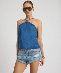 One Teaspoon Long Bandits Low Waist Denim Shorts in Salty Dog