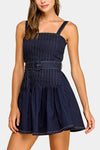 Kinsley Belted Pintuck Mini Dress