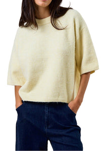 Allie Short Sleeve Sweater Top in Butter