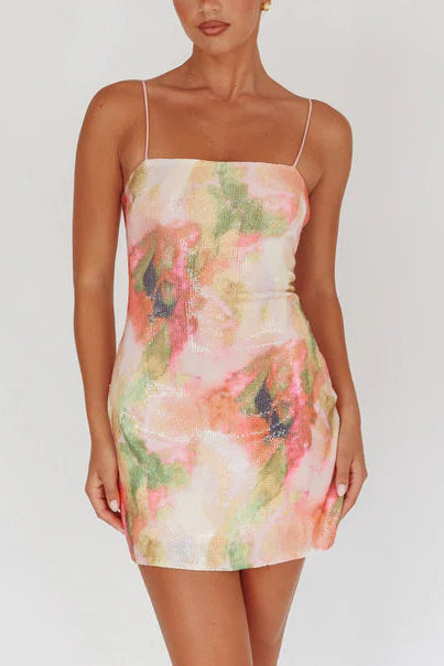 Francesca Floral Sequin Mini Dress