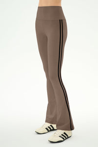 SPLITS59 Raquel High Waist Supplex Flare Legging in Lentil/Black