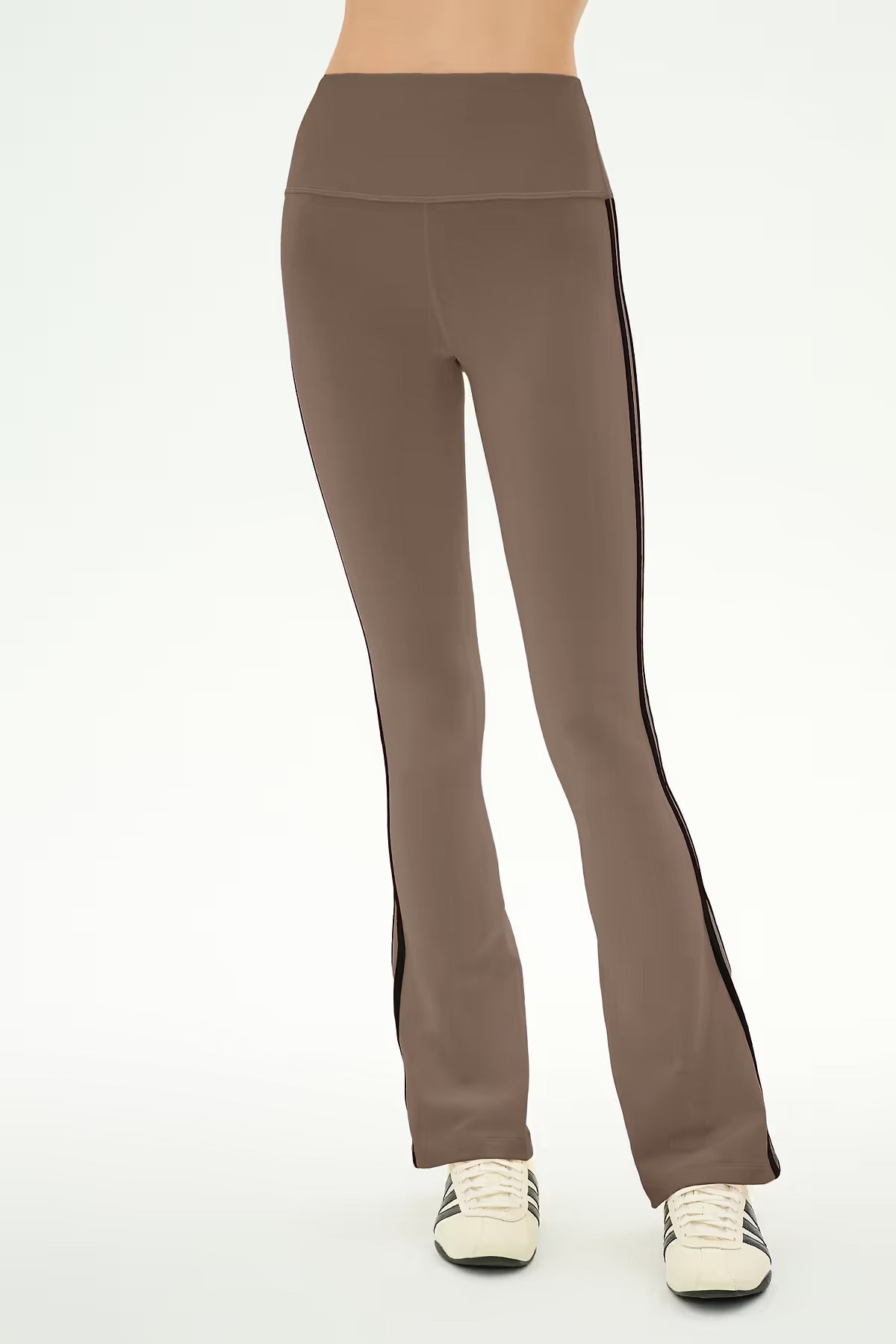 SPLITS59 Raquel High Waist Supplex Flare Legging in Lentil/Black