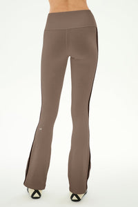 SPLITS59 Raquel High Waist Supplex Flare Legging in Lentil/Black