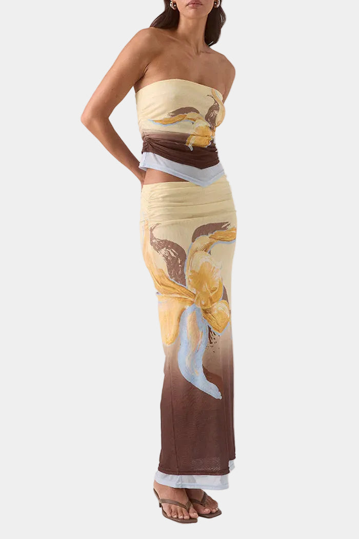 Sovere Dahlia Strapless Top & Maxi Skirt Set