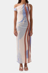 Sovere Hunter Mesh Maxi Dress in Blue Spice