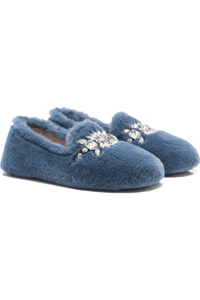 Free People Slumber Party Loafer Slipper in Dark Azure