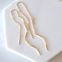 Mesa Blue Bar Threader Earrings