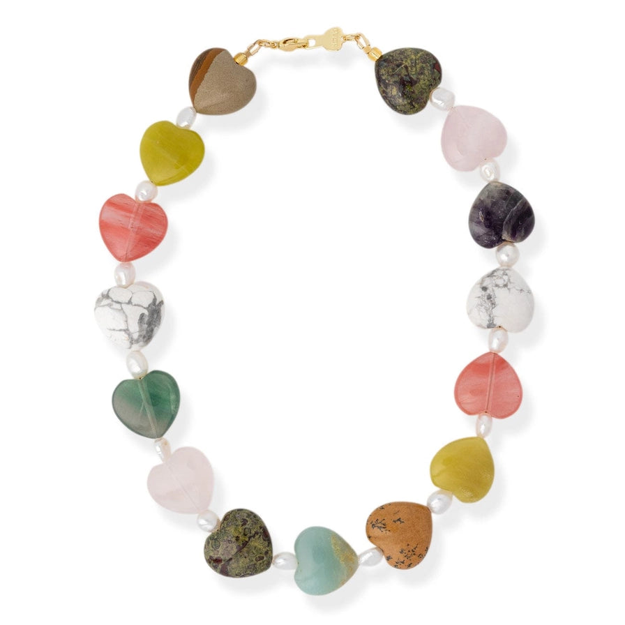 BRACHA Murphy Heart Necklace in Mixed Agate