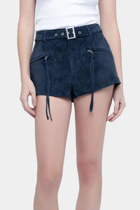 BLANK NYC Midnight Drift Suede Shorts