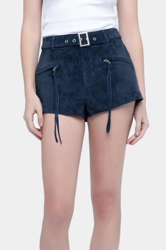 BLANK NYC Midnight Drift Suede Shorts