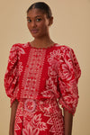 FARM Rio Tapestry Red Blouse
