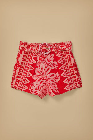FARM Rio Tapestry Red Shorts