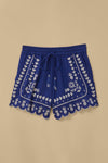 FARM Rio Navy Blue Embroidered Shorts