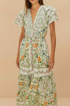 FARM Rio Folk Floral Lace Midi Dress