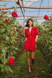 FARM Rio Eyelet Beaded Belt Romper