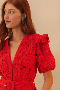 FARM Rio Eyelet Beaded Belt Romper