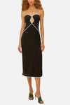 FARM Rio Linen Blend Cut-Out Midi Dress