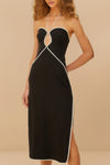 FARM Rio Linen Blend Cut-Out Midi Dress