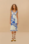 FARM Rio Floral Cascade Wavy Midi Dress