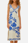 FARM Rio Floral Cascade Wavy Midi Dress