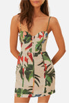 FARM Rio Midnight Macaw Fiesta Linen Mini Dress
