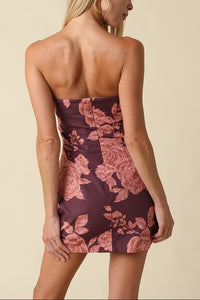 Reiss Floral Strapless Mini Dress