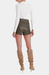 Karina Grimaldi Mona Vegan Leather Mini Shorts