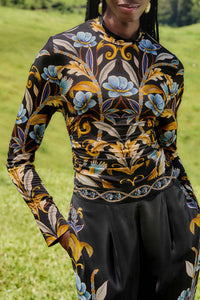 FARM Rio Snake Garden Jersey Blouse