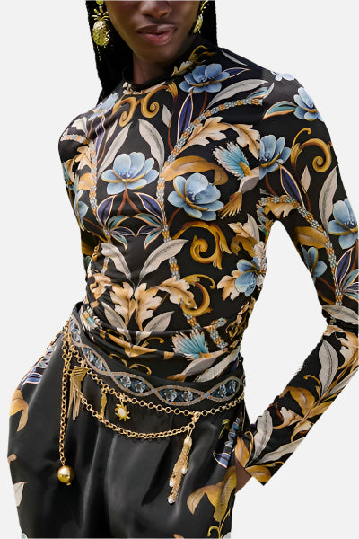 FARM Rio Snake Garden Jersey Blouse