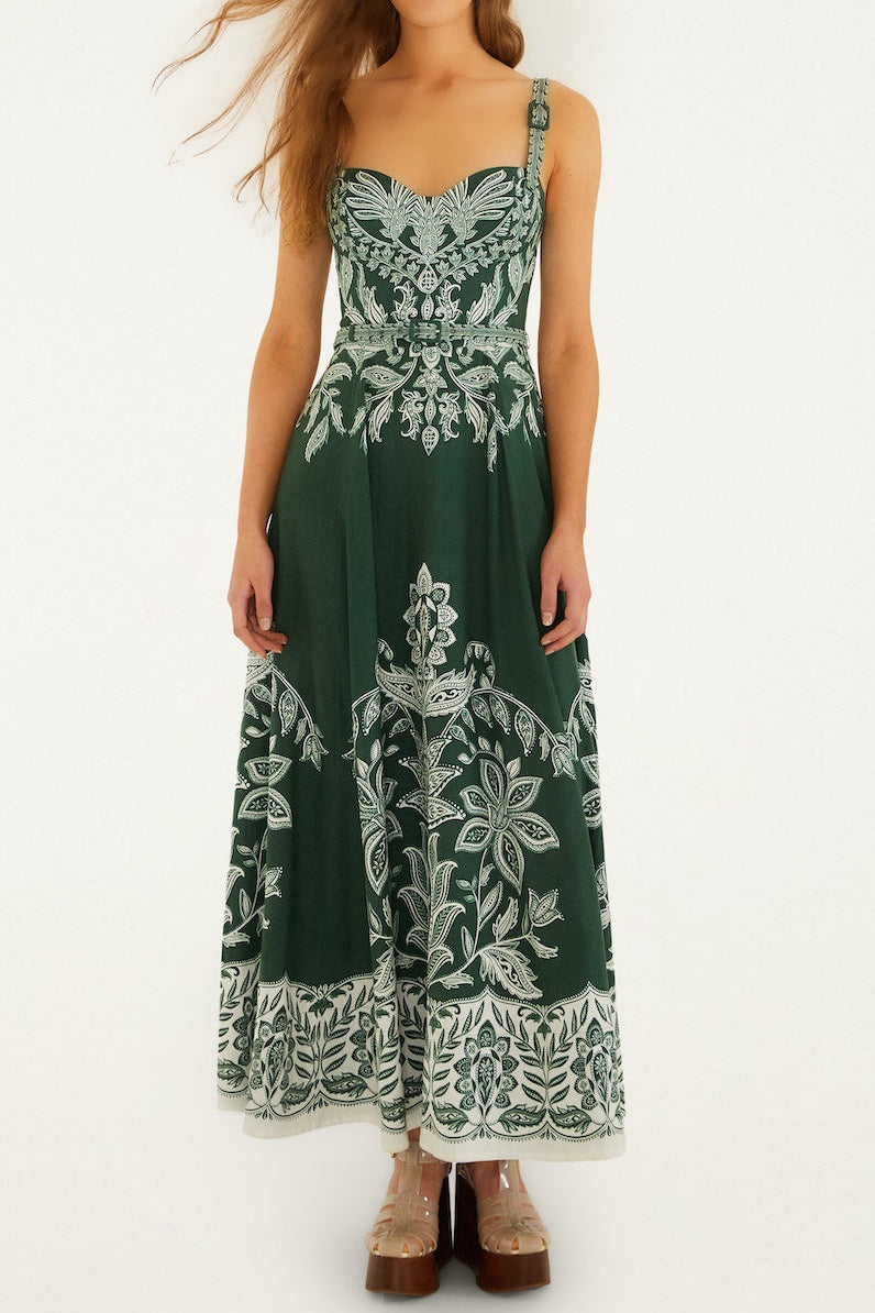 FARM Rio Belt Buckles Maxi Dress