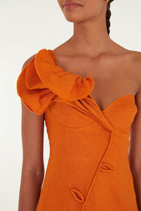 FARM Rio Orange Flower Mini Dress