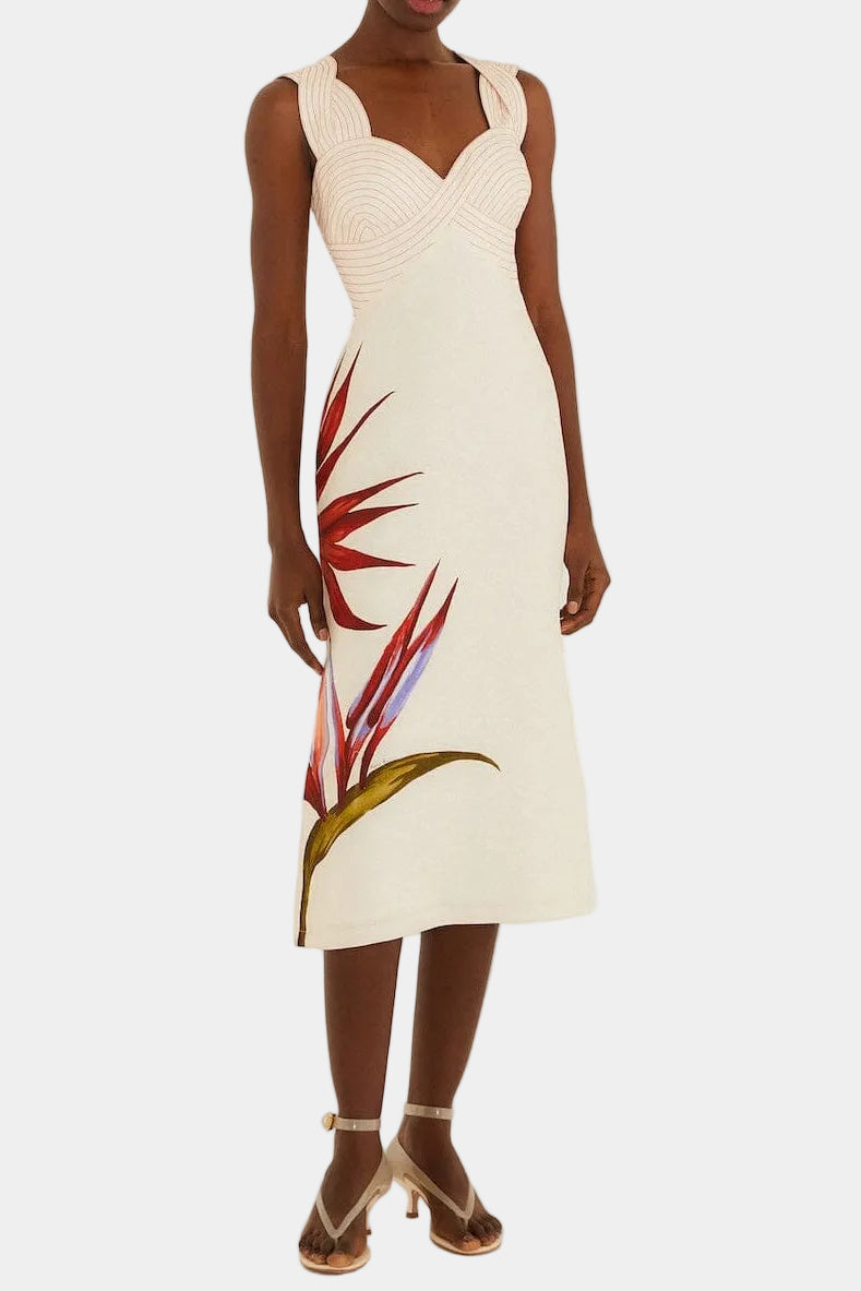 FARM Rio Strelitzia Sand Midi Dress