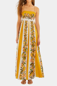 FARM Rio Hilo Stripes Sand Maxi Dress
