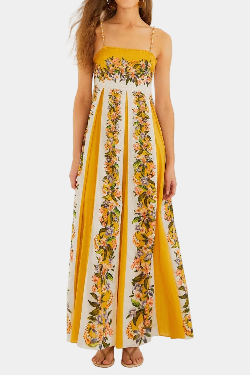 FARM Rio Hilo Stripes Sand Maxi Dress