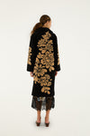 FARM Rio Bold Flowers Fleece Coat in Black