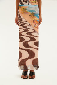 FARM Rio Copacabana Beach Multi Maxi Skirt