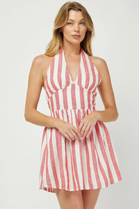 Jenna Linen Striped Mini Dress