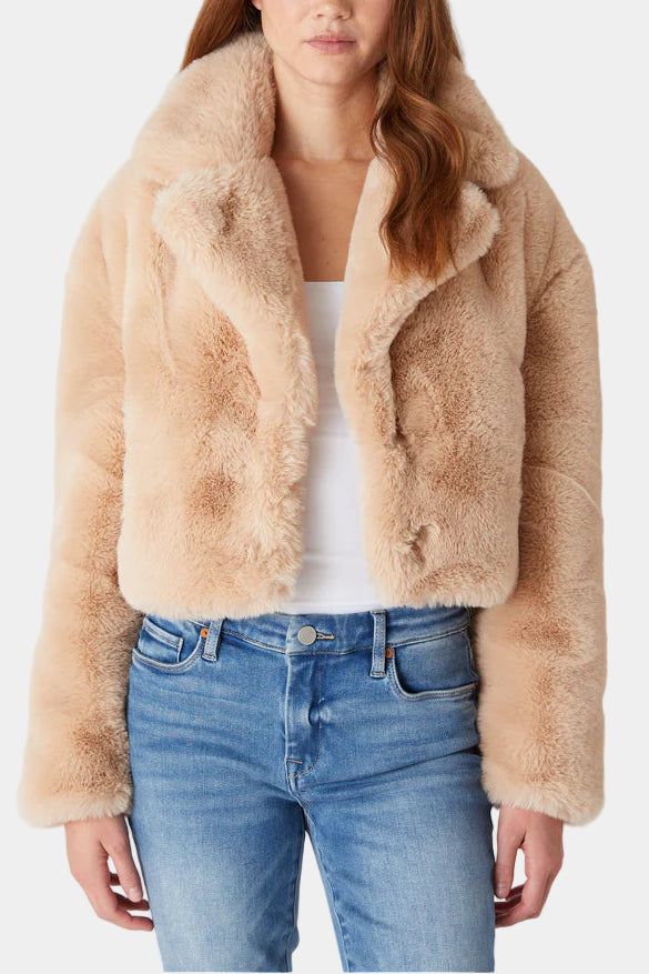 BLANK NYC Oatmeal Crush Faux Fur Jacket