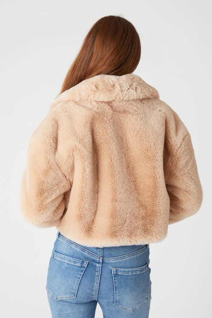 BLANK NYC Oatmeal Crush Faux Fur Jacket