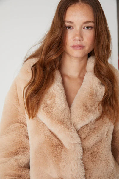BLANK NYC Oatmeal Crush Faux Fur Jacket