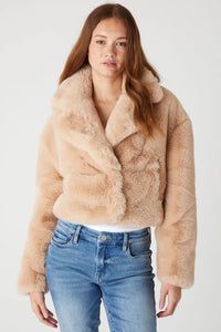 BLANK NYC Oatmeal Crush Faux Fur Jacket