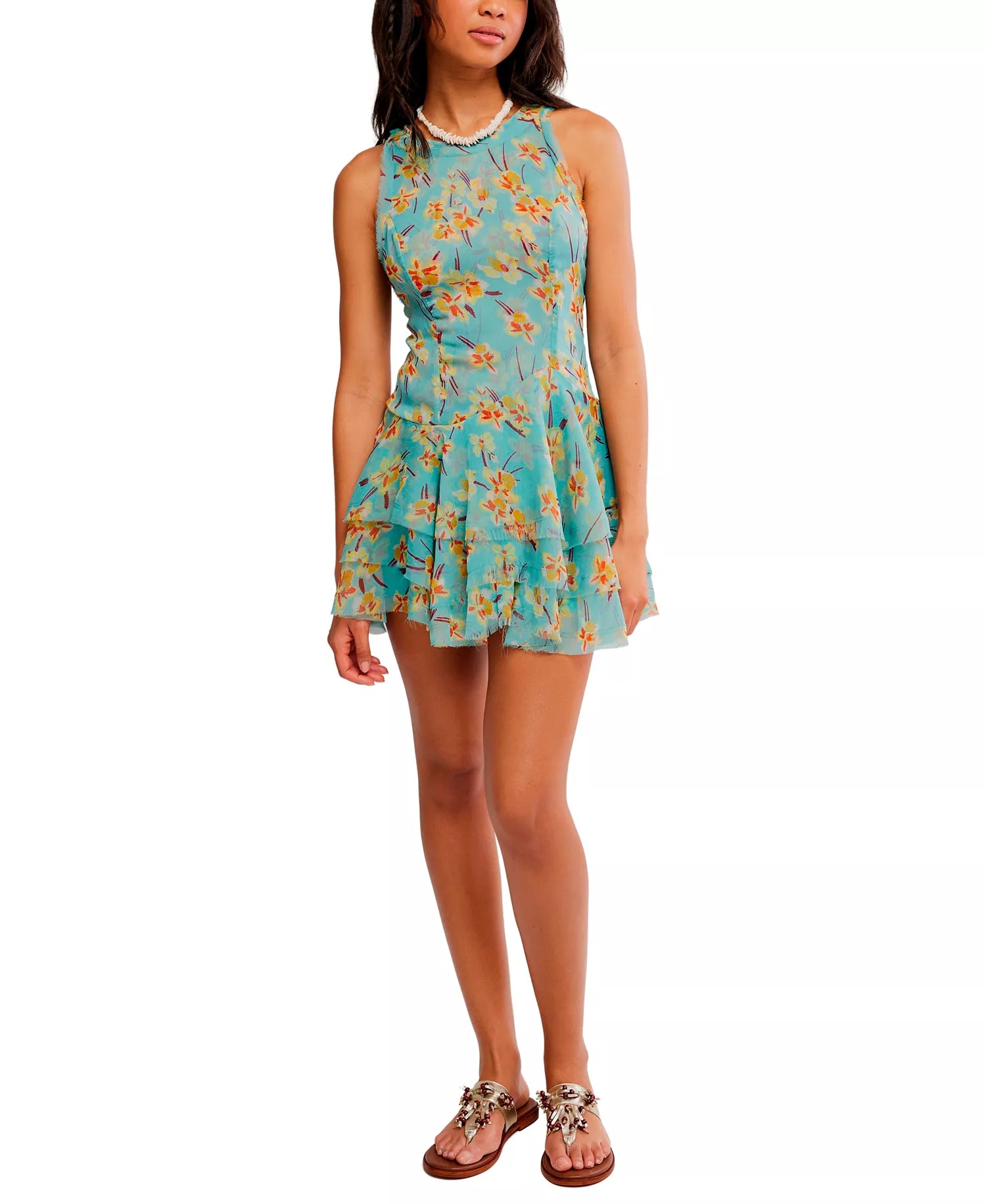 Free People Raven Printed Mini Dress