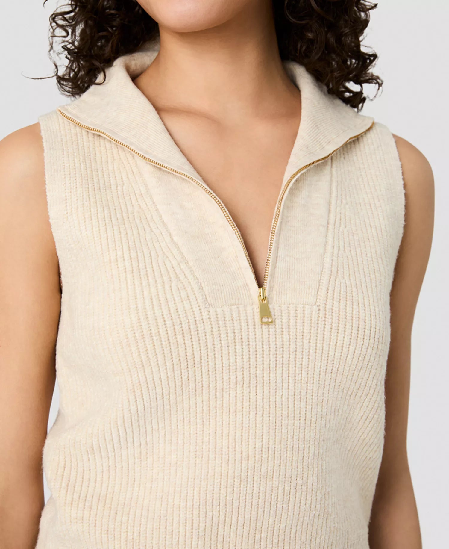 French Connection Marley Knit Half Zip Vest