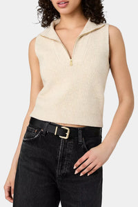 French Connection Marley Knit Half Zip Vest