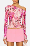 AFRM Barry Top in Berry Butterfly