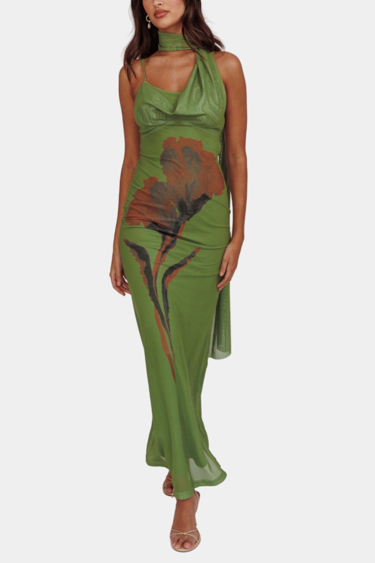Layla Scarfed Floral Maxi Dress