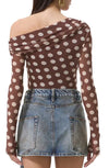 AFRM Barry Asymmetrical Top in Chocolate Halo Dot