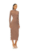 AFRM Shailene Midi Dress in Chocolate Halo Dot