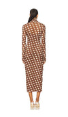 AFRM Shailene Midi Dress in Chocolate Halo Dot