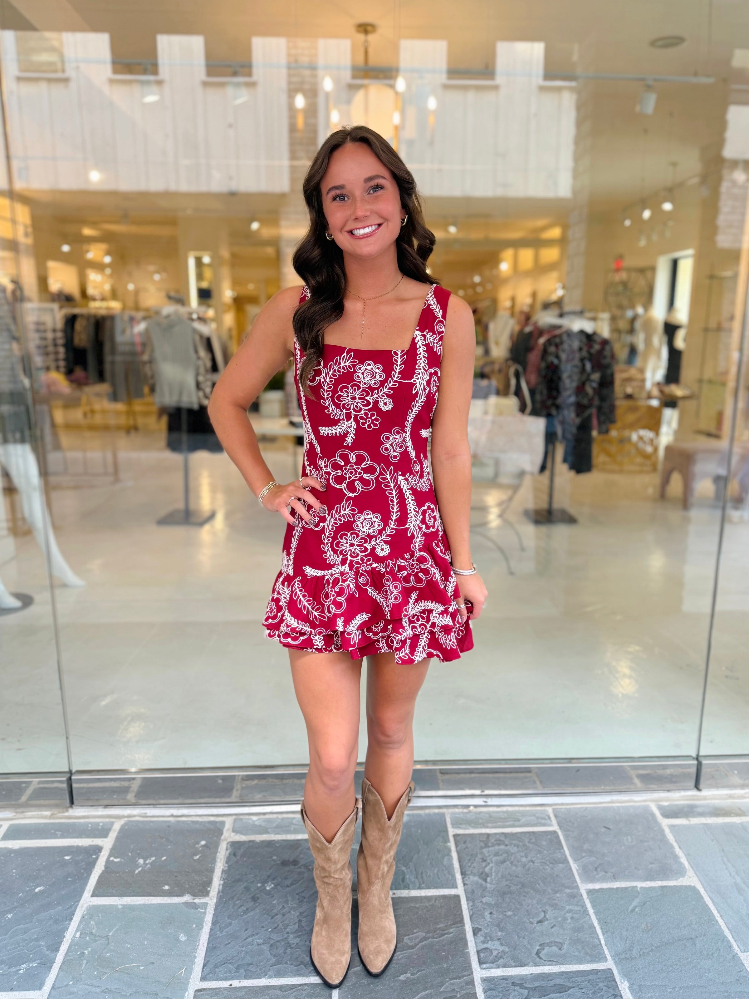 Jordie Embroidered Mini Dress